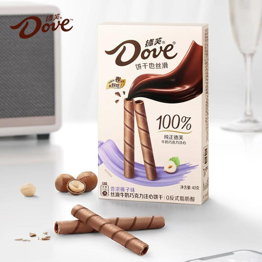 Dove Crispy Rolls Milk Chocolate Hazelnut 40g (CHINA)