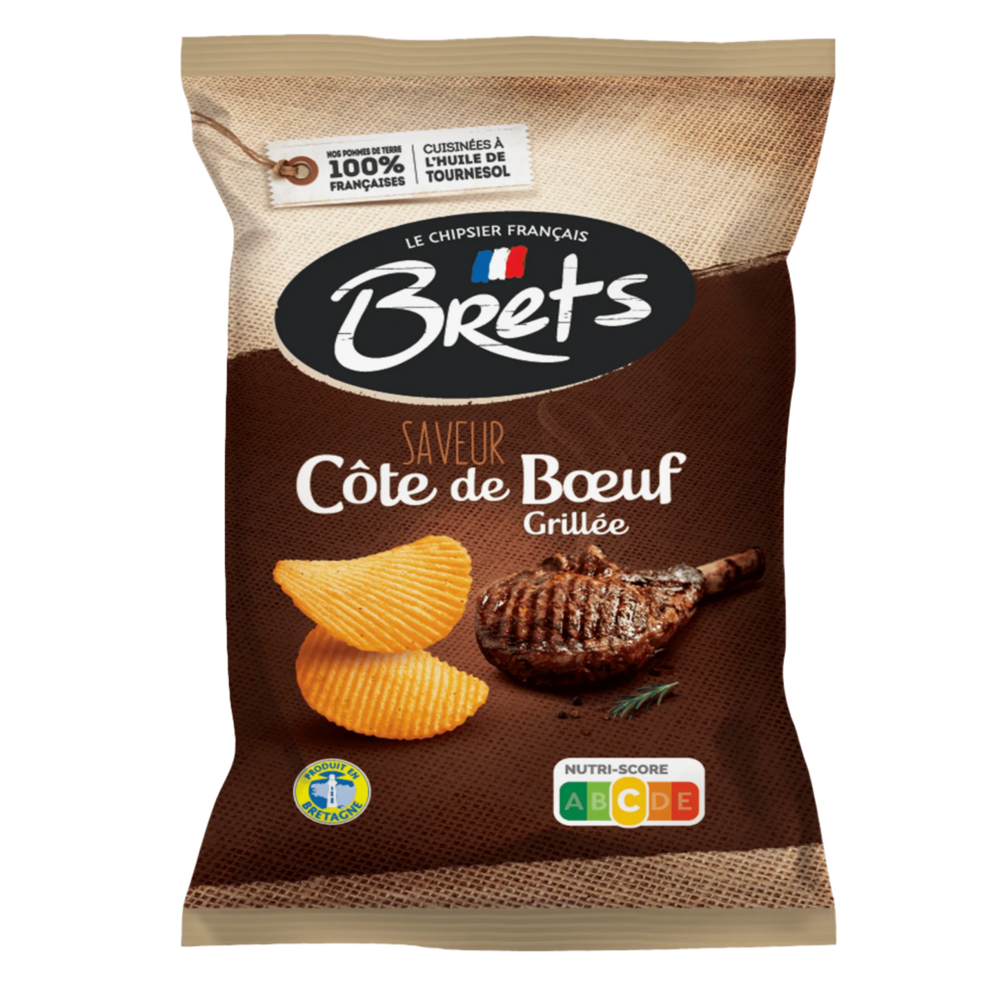 Brets Chips Cote de Boeuf Grillee 125g (FRANCE)
