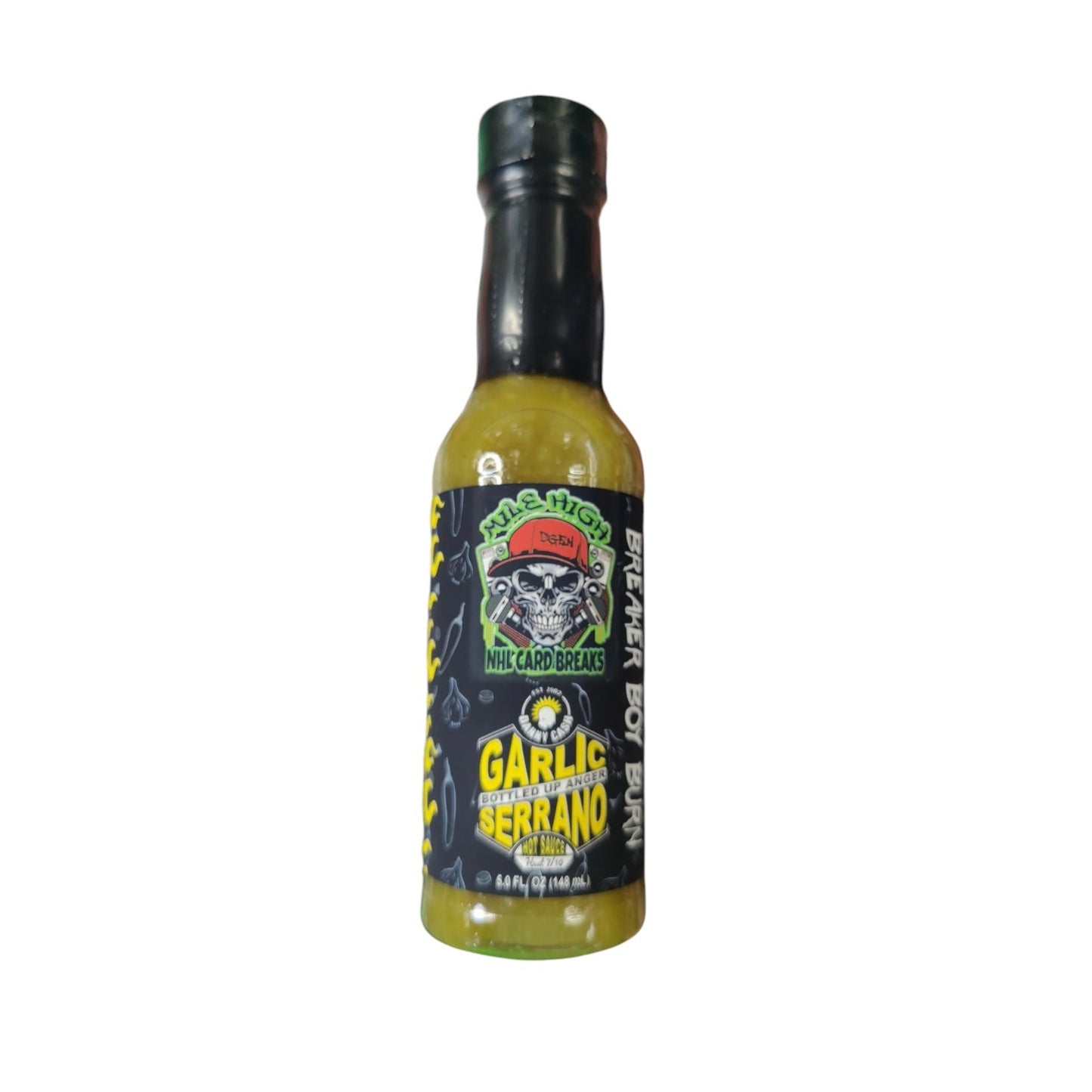 MileHigh's Breaker Boy Burn Garlic Serrano Hot Sauce 5oz (Rare American)