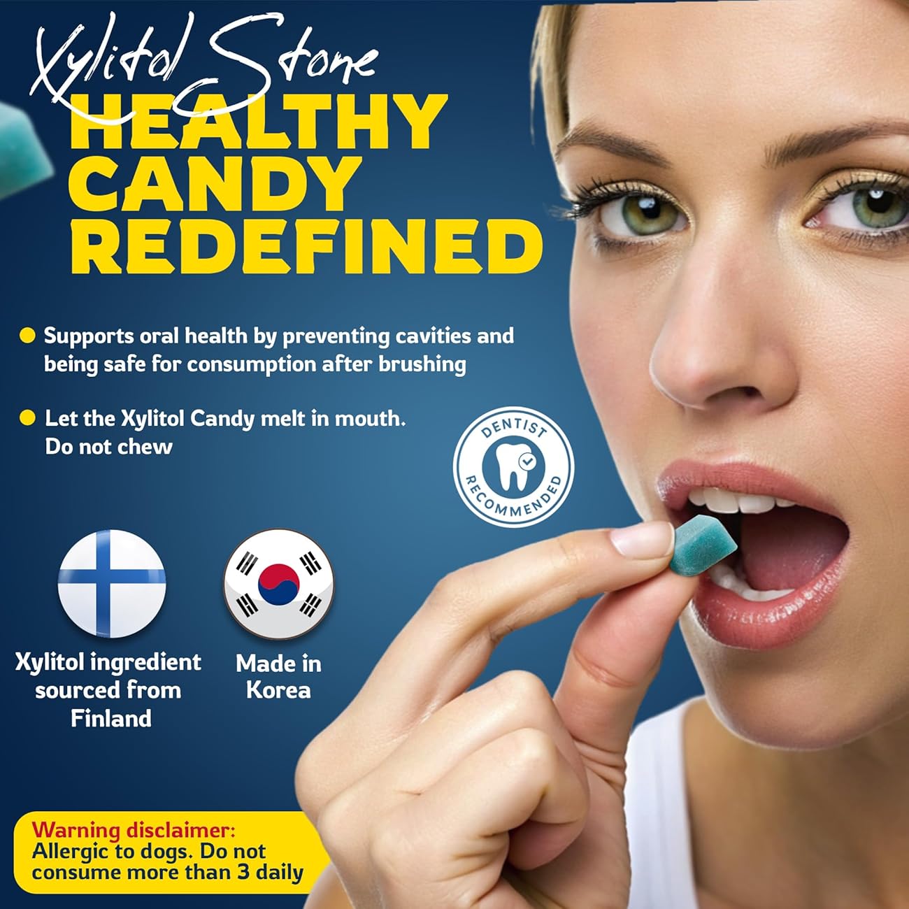 Xylitol Stone Sugar Free Hard Candy Wakeful Delight Flavor 70g (KOREA)