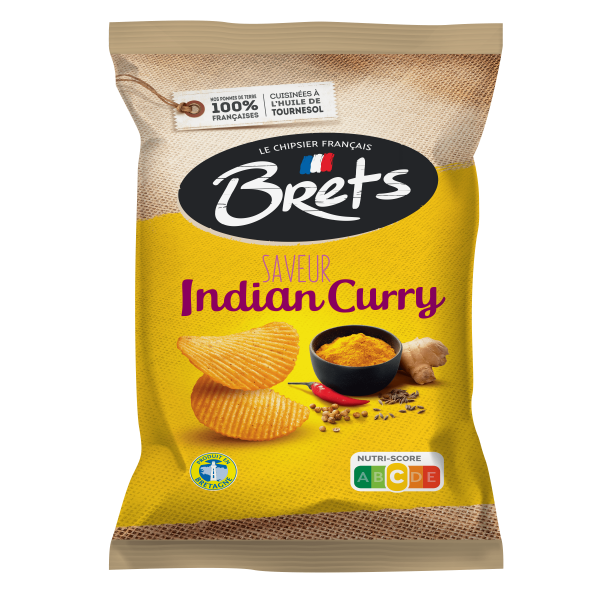 Brets Chips Indian Curry 125g (FRANCE)