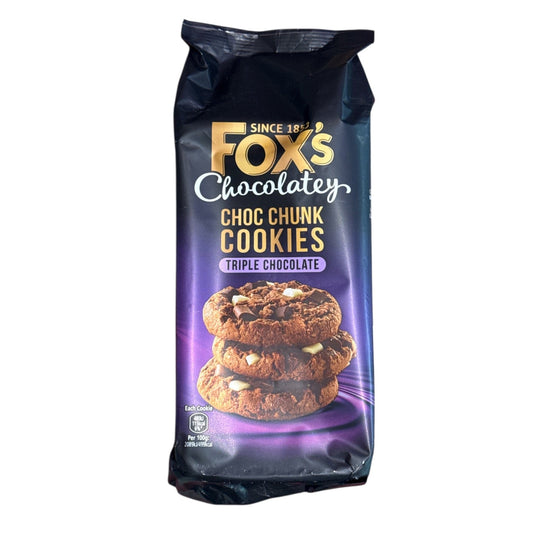 Fox's Chocolatey Choc Chunk Cookies Triple Chocolate 175g (UK)