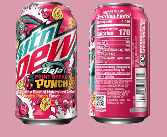 Mountain Dew Baja Point Break Punch 12 fl oz (Rare American)