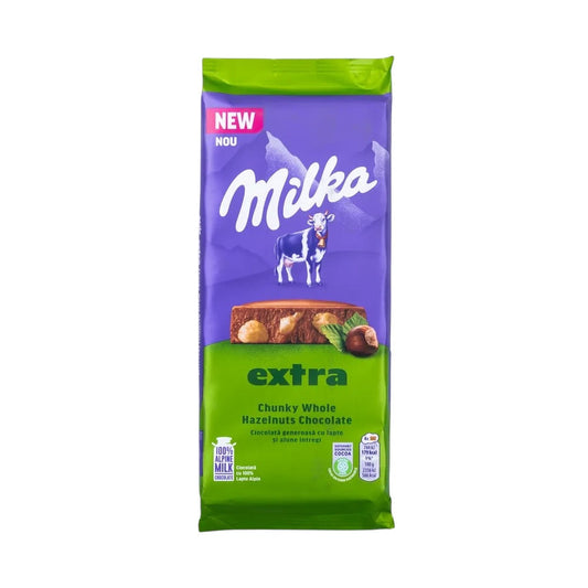 Milka Extra Chunky Whole Hazelnuts 190g (GERMANY)