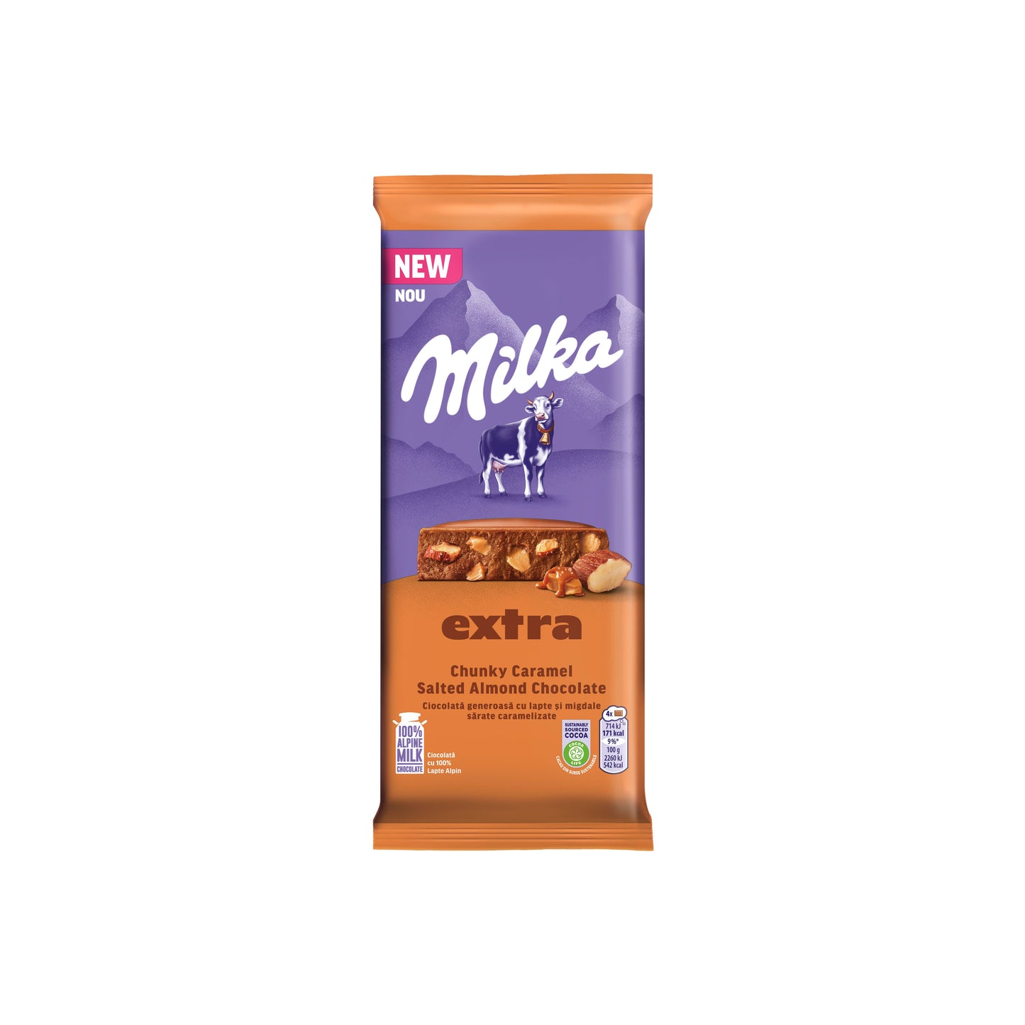 Milka Extra Chunky Caramel Salted Almond 190g (GERMANY)