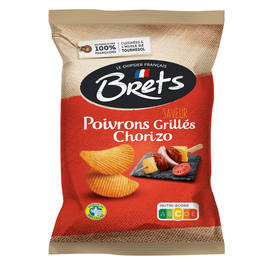 Brets Chips Poivrons Grilles Chorizo 125g (FRANCE)