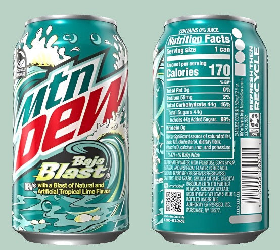 Mountain Dew Baja Blast 12 fl oz (Rare American)